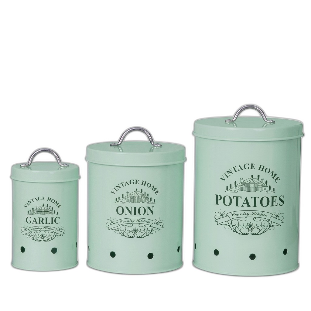 Vintage Home Metal Storage Canister Set for Kitchen