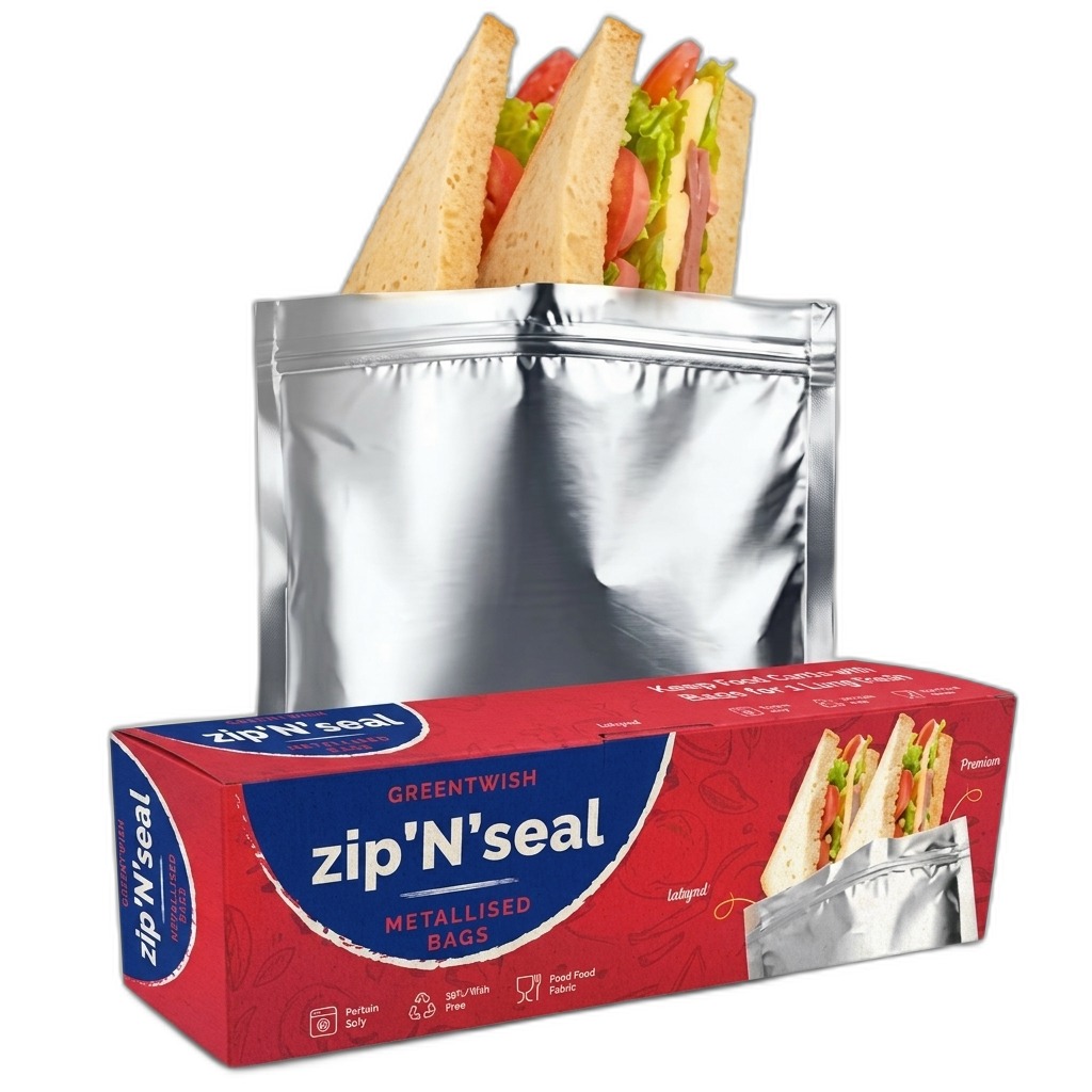 GREENTWISH zip'N'seal Metallised Food Storage Bags