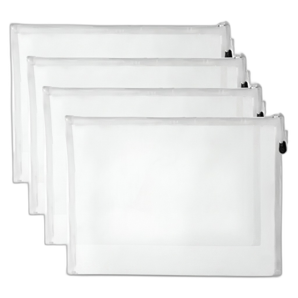 Clear Zippered Storage Pouches Set for Travel & Home