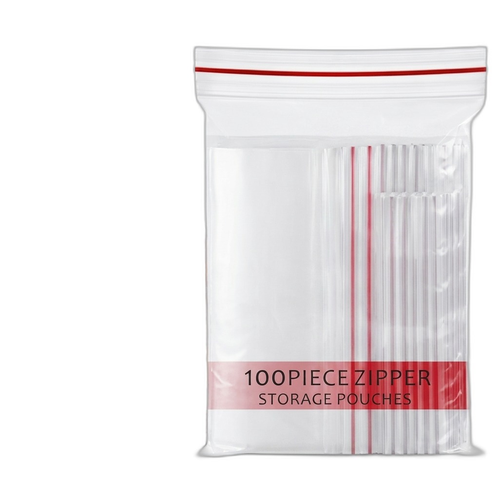 100 Pcs Clear Resealable Zipper Storage Pouches