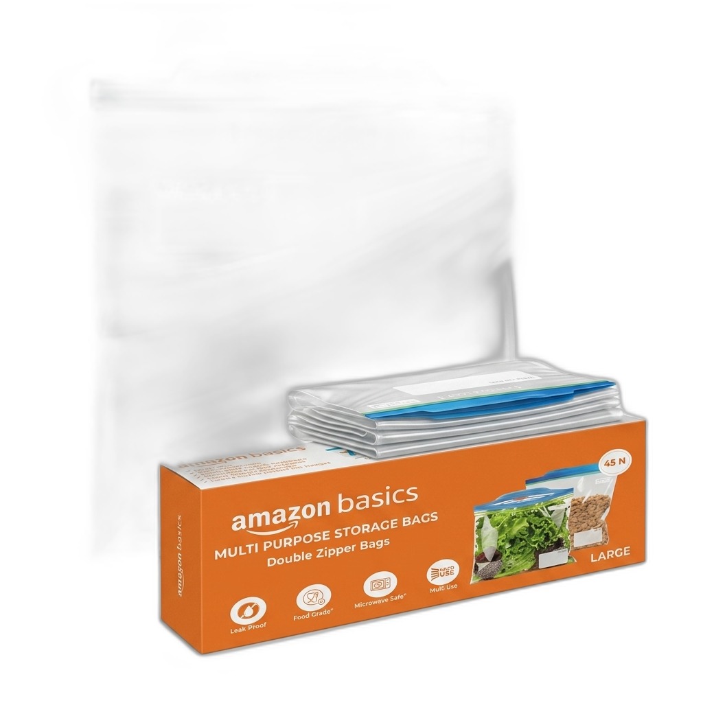 JAMD Mart Large Double Zipper Storage Bags 45 Count