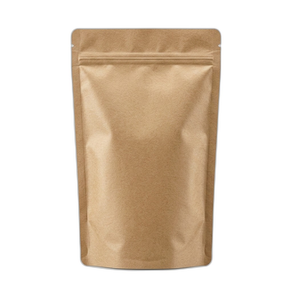 Brown Kraft Paper Stand-Up Zipper Pouch