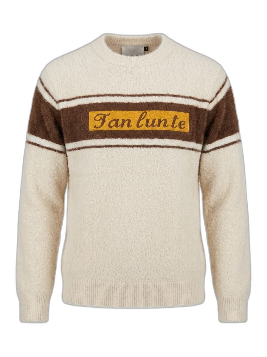 Cream & Brown Striped 