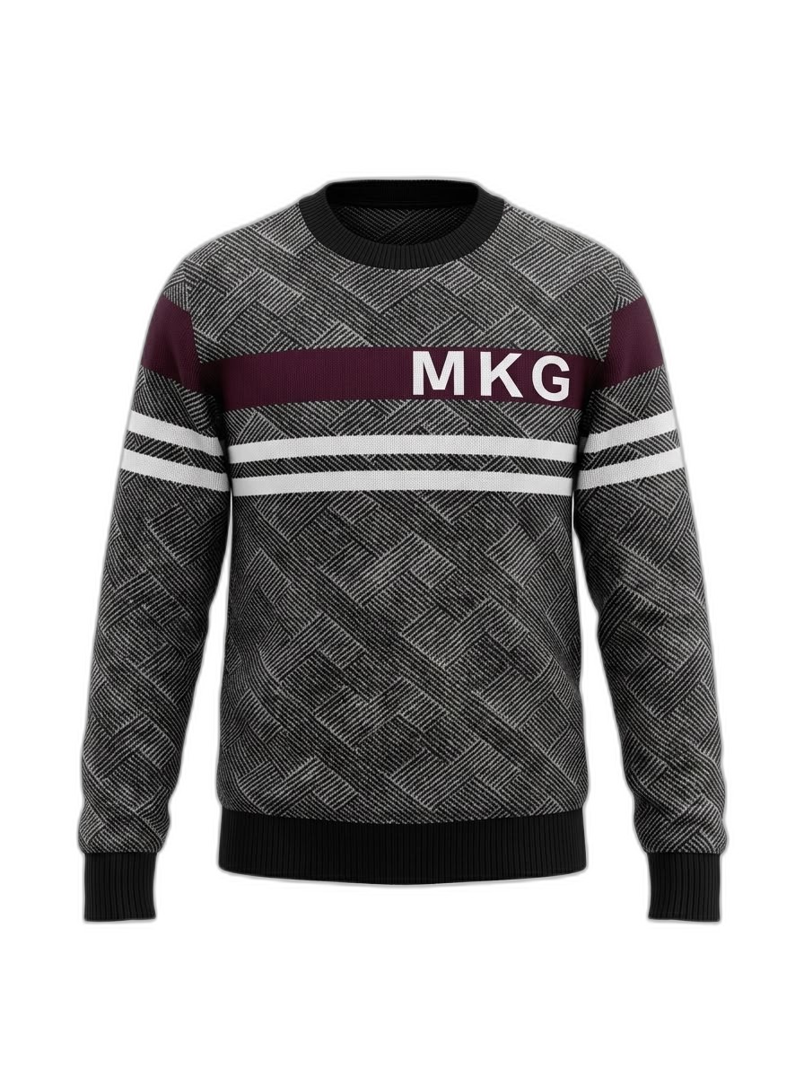 Men's Patterned Crew Neck Sweater
