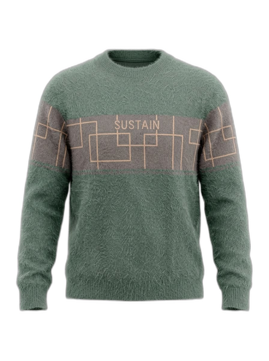 Sustain Geometric Knit Sweater | Soft & Stylish