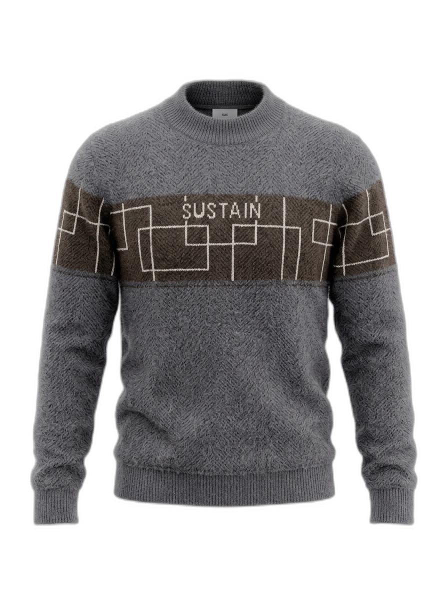 Men's Grey SUSTAIN Geometric Sweater