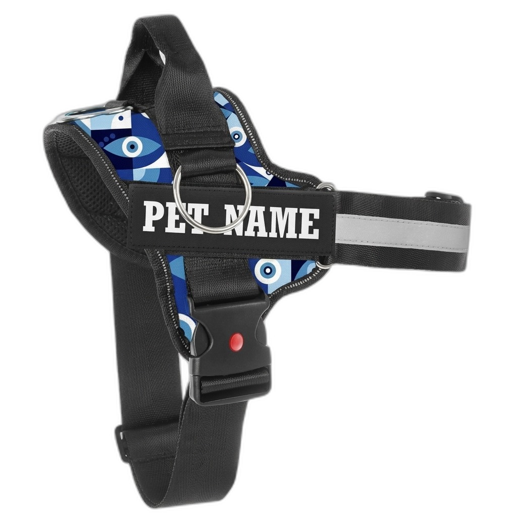 Customizable Pet Dog Harness with Reflective Strip