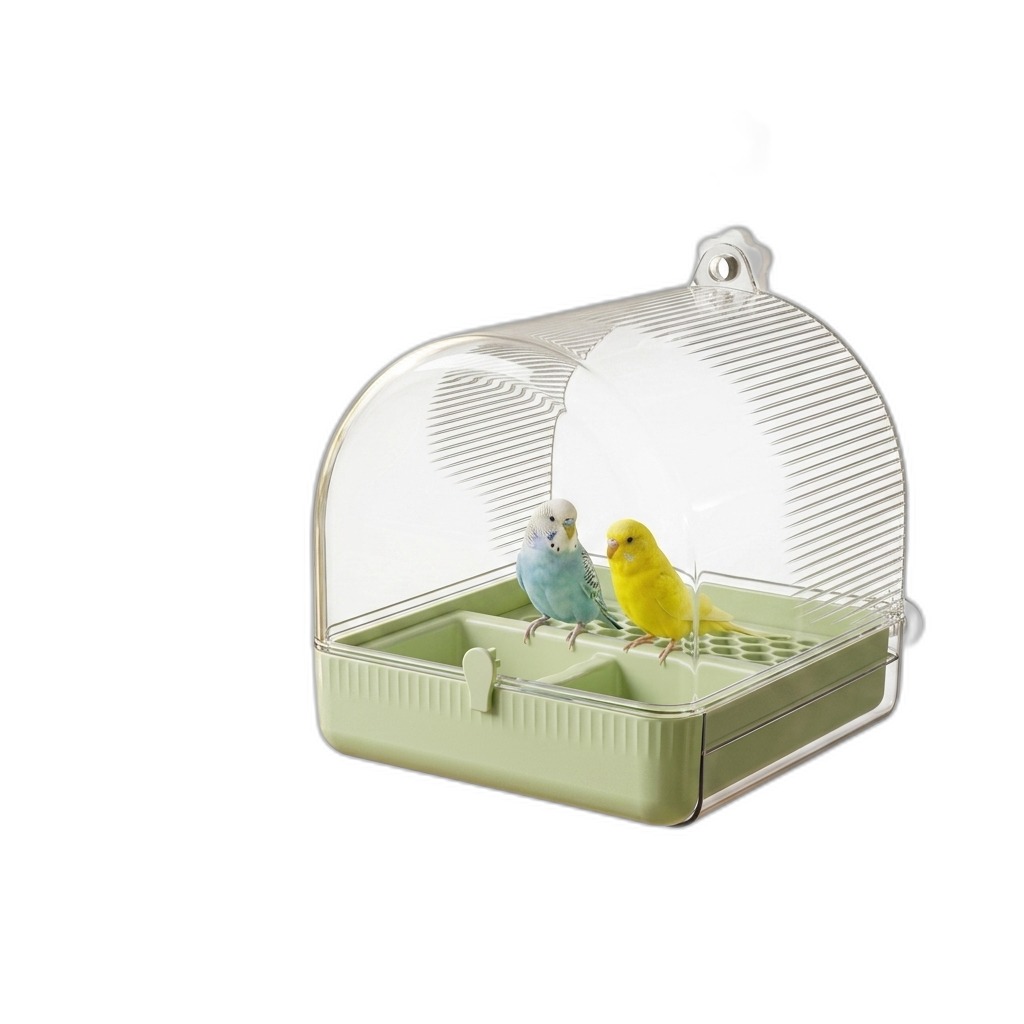 Clear Bird Bath Feeder for Parakeets & Budgies