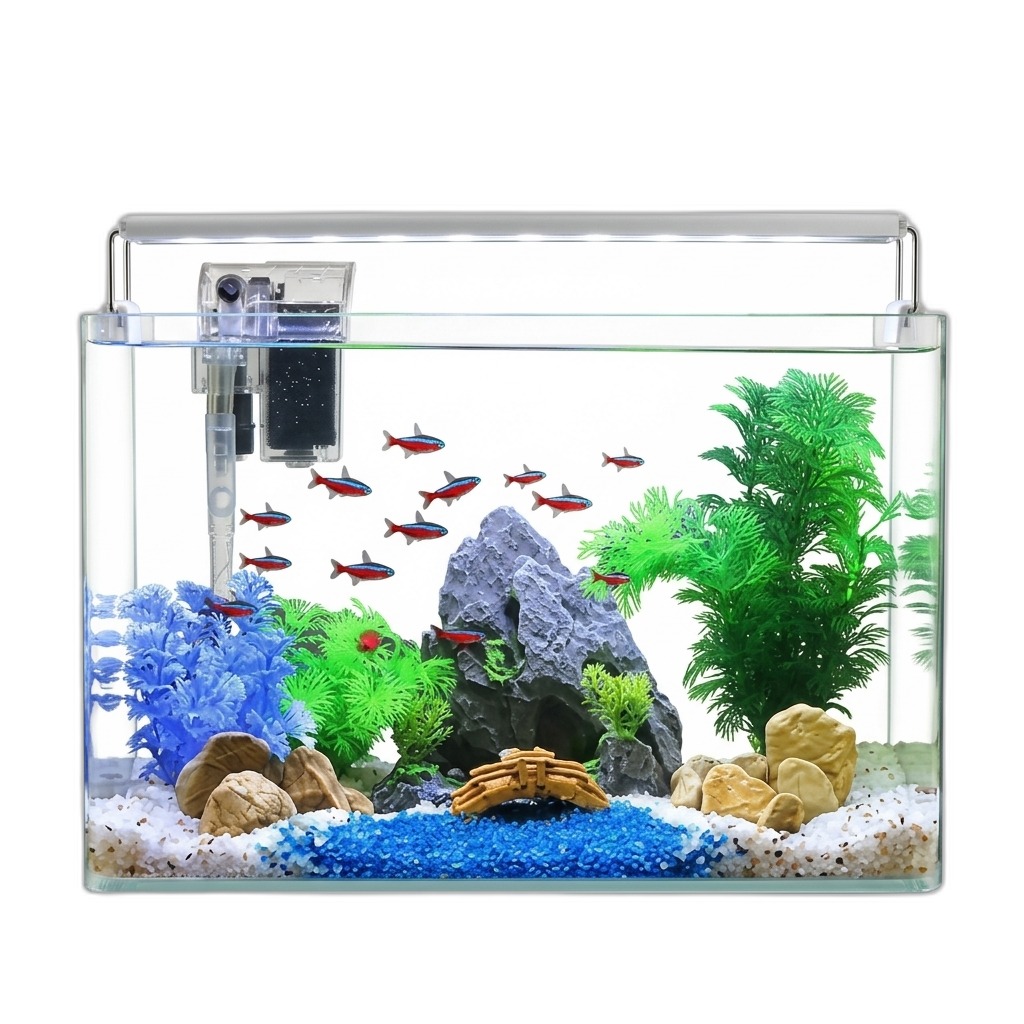 Desktop Aquarium Kit with LED Light & Filter