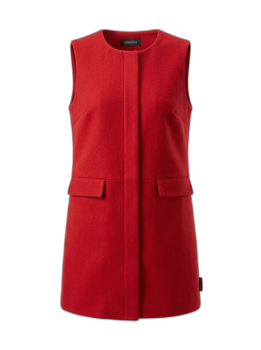 MINGSHI Red Sleeveless Tunic Dress