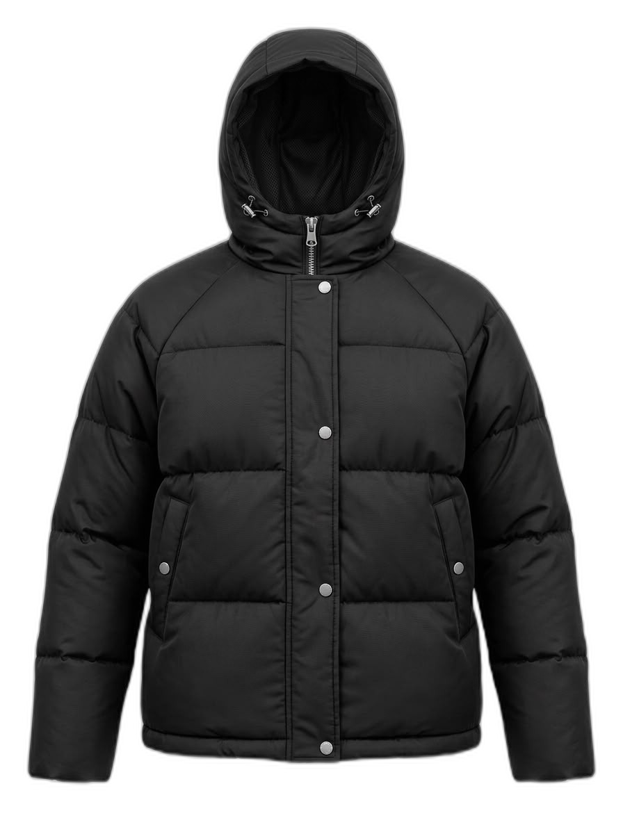 Women's Black Hooded Puffer Jacket