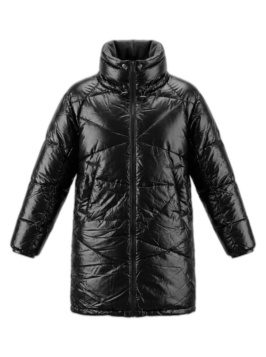 Black Shiny Puffer Jacket | Warm Winter Coat