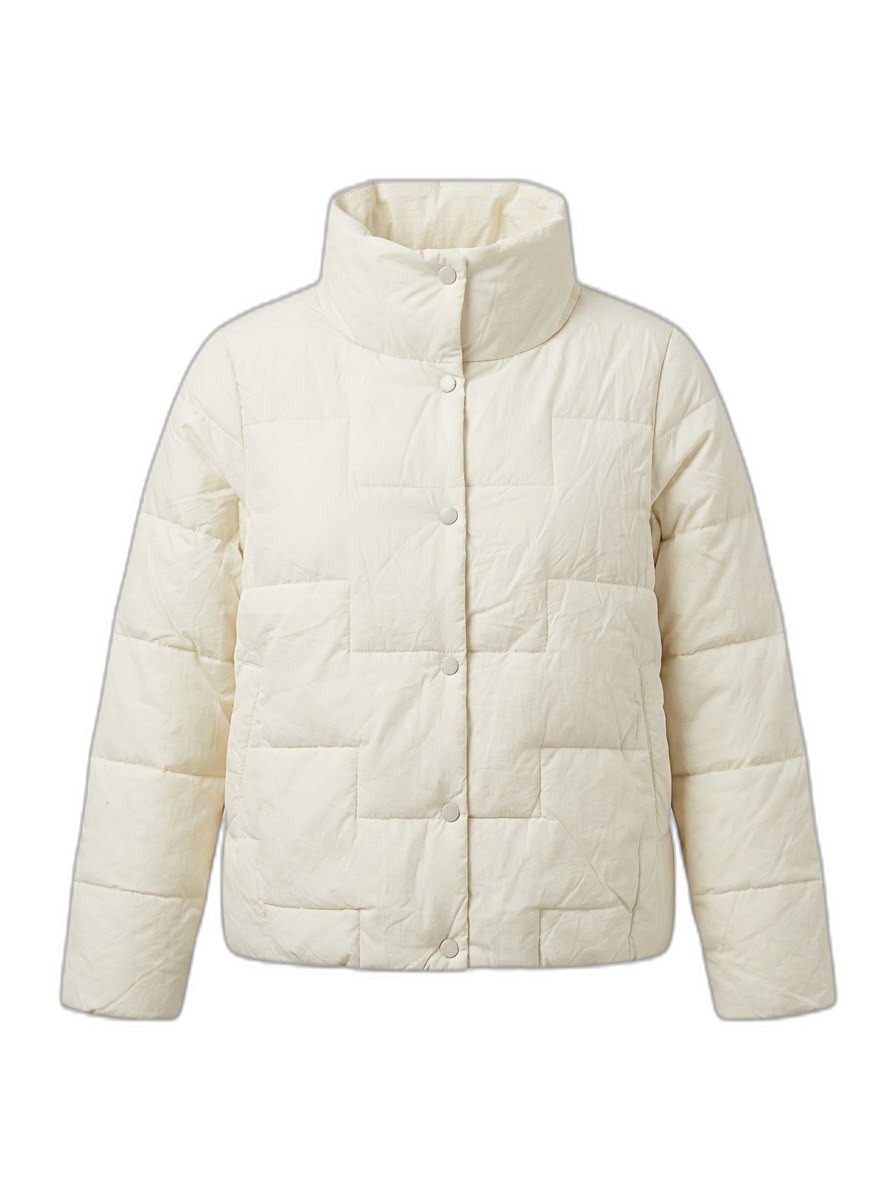Women's Quilted Puffer Jacket with Stand Collar