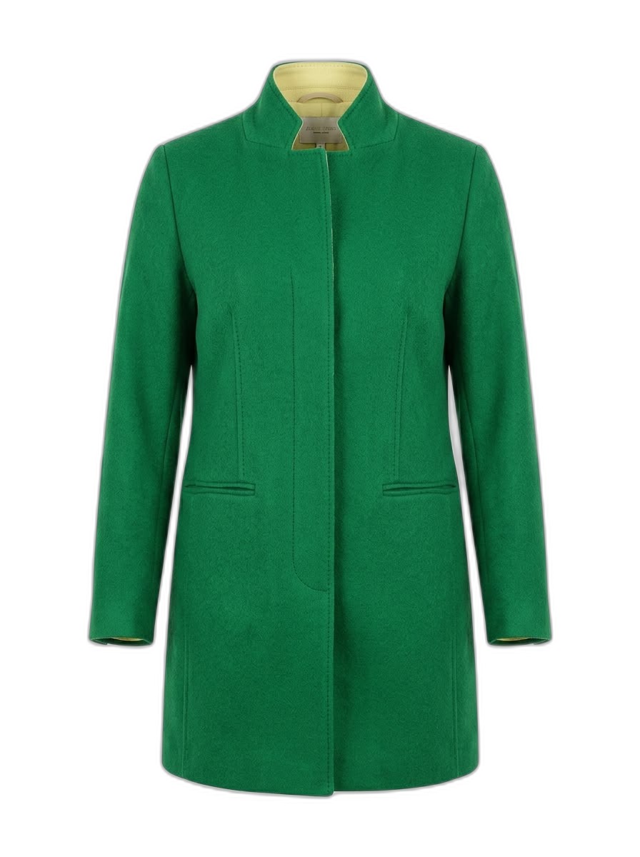 Women's Green Stand Collar Coat
