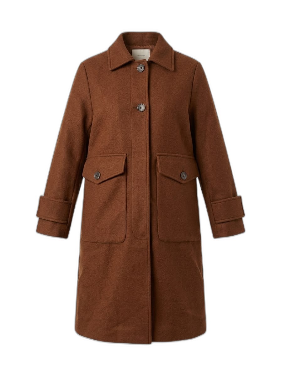 Women's Brown Wool Blend Coat