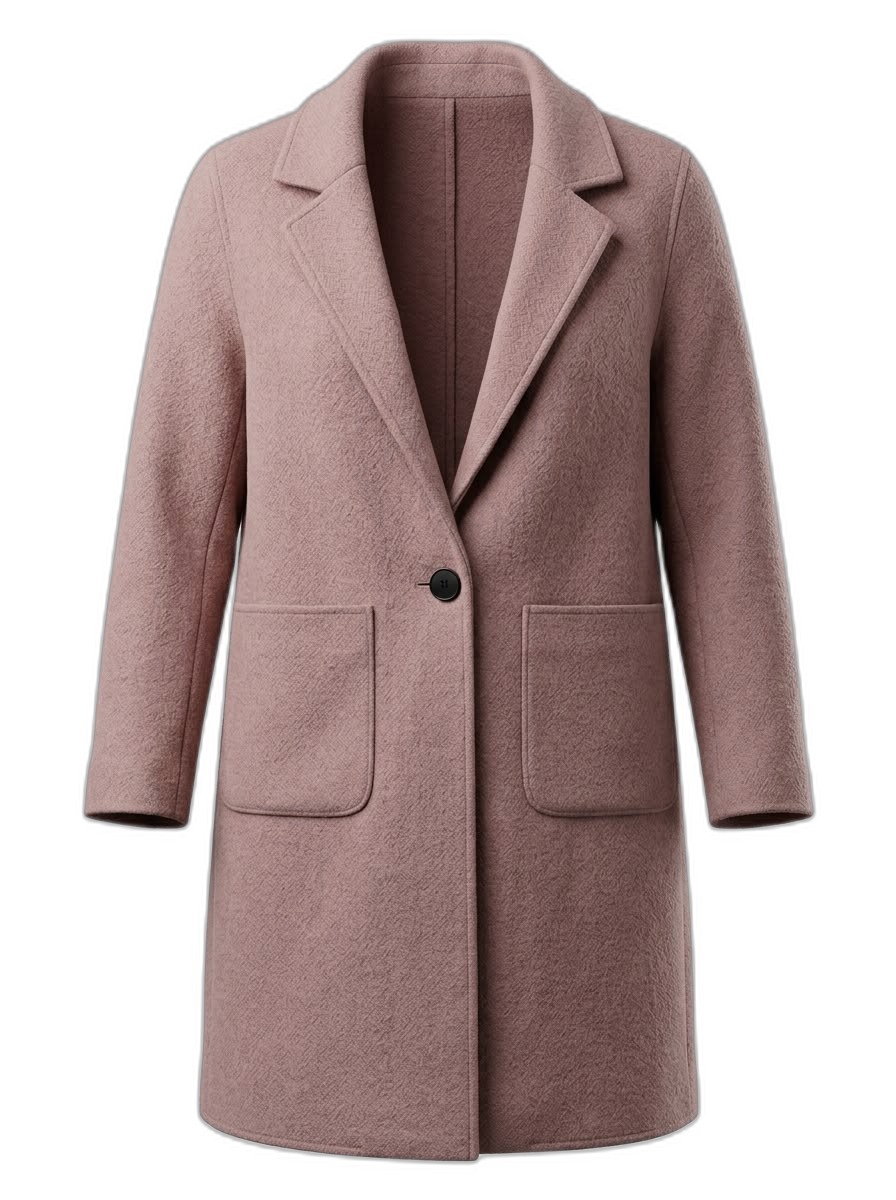 Women's Pink Wool Blend Coat