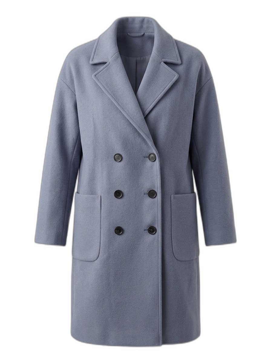 Men's Double-Breasted Wool Blend Coat