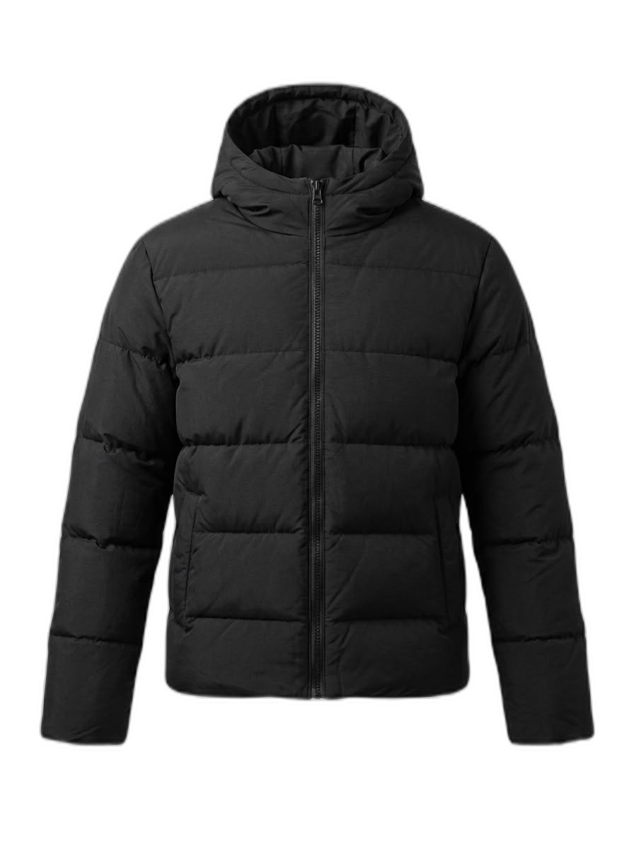 Black Hooded Puffer Jacket | Warm & Stylish Outerwear