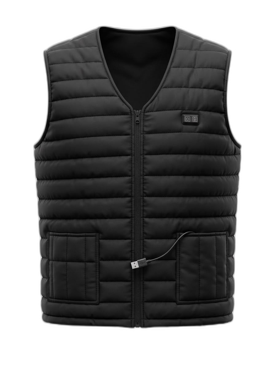 Black USB Heated Puffer Vest