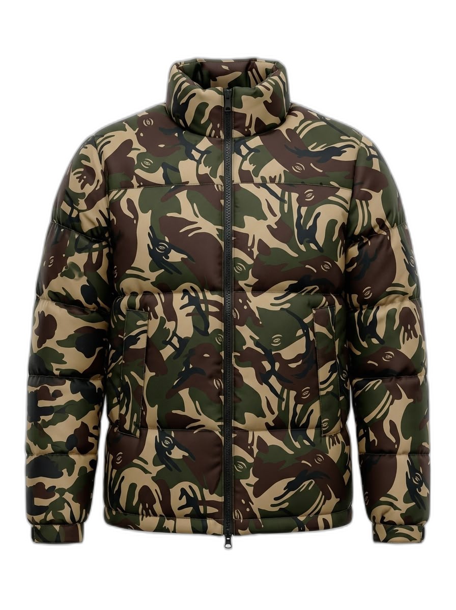 Camouflage Puffer Jacket for Men | Warm & Stylish