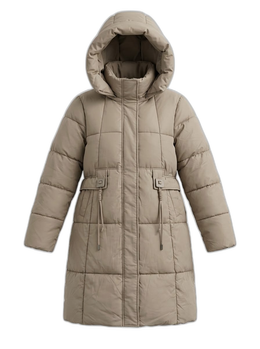 Women's Hooded Long Quilted Puffer Coat