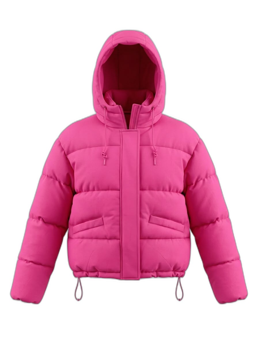 Women's Hooded Puffer Jacket in Pink