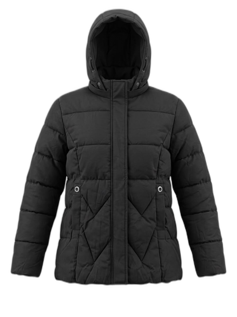 Women's Black Hooded Puffer Jacket for Winter