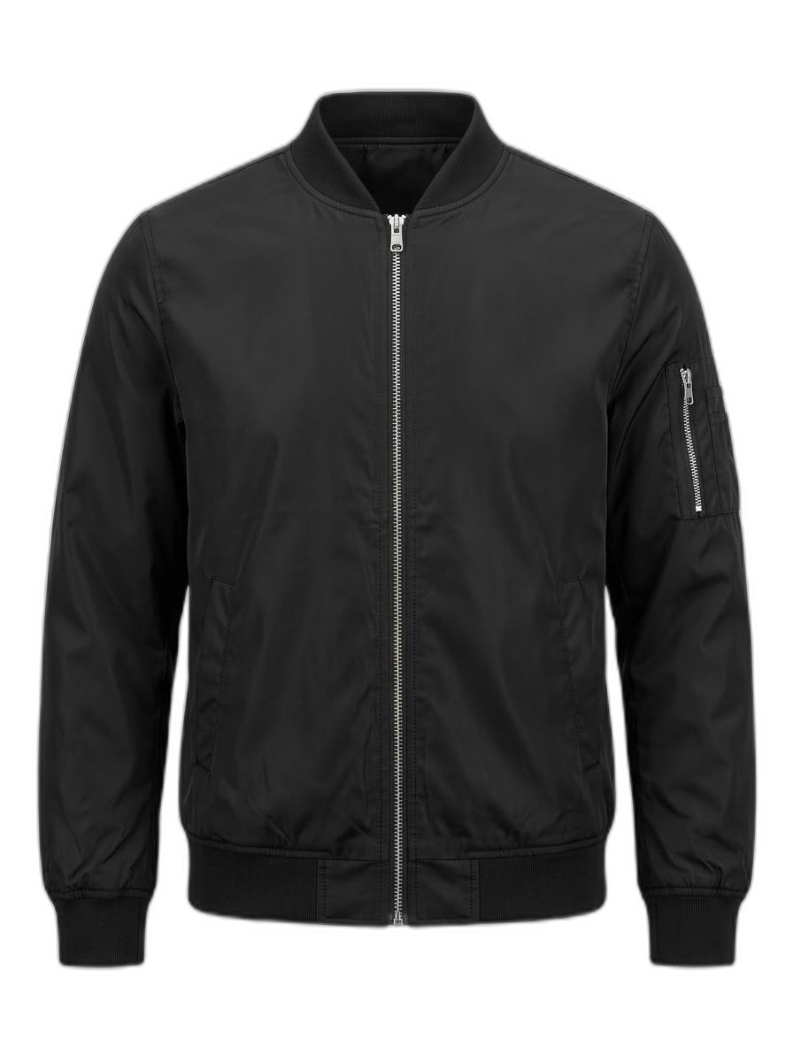 Men's Black Bomber Jacket | Stylish & Versatile