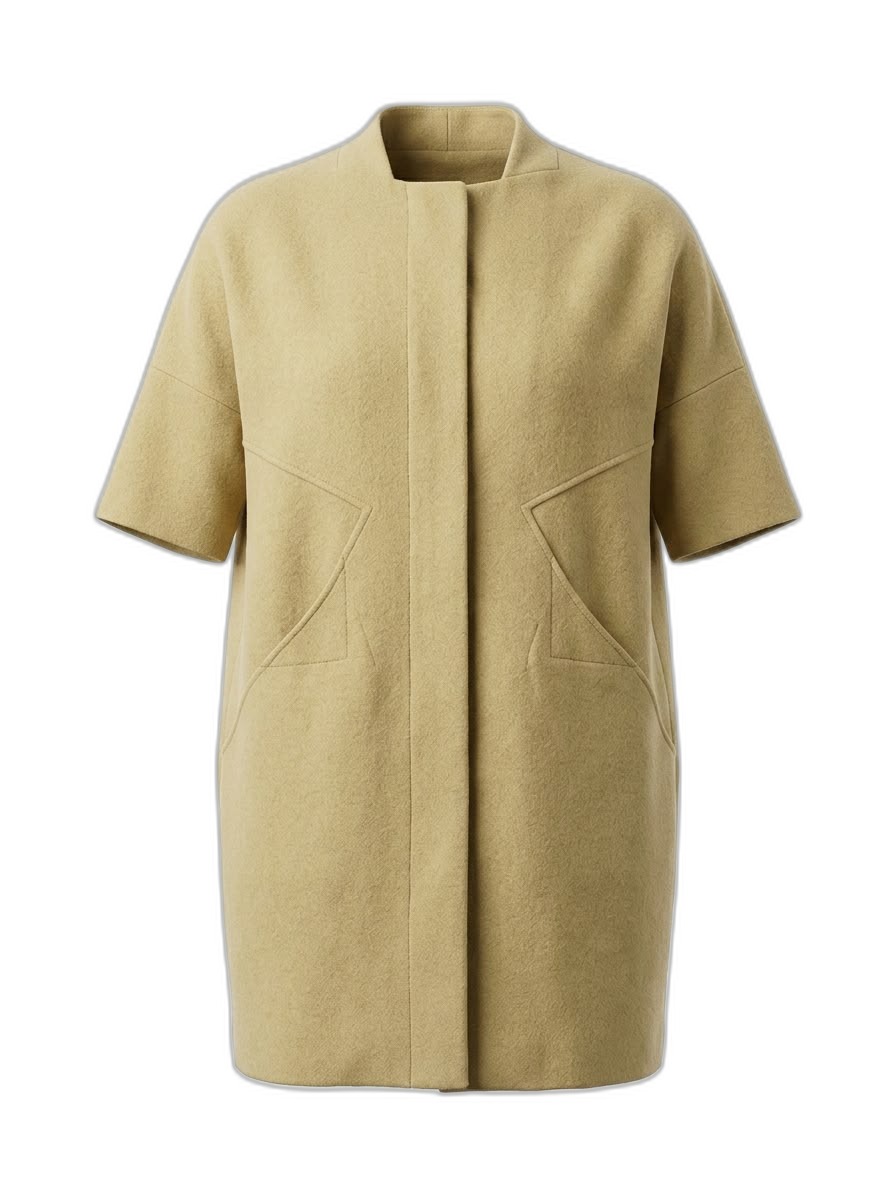 Women's Short Sleeve Stand Collar Coat