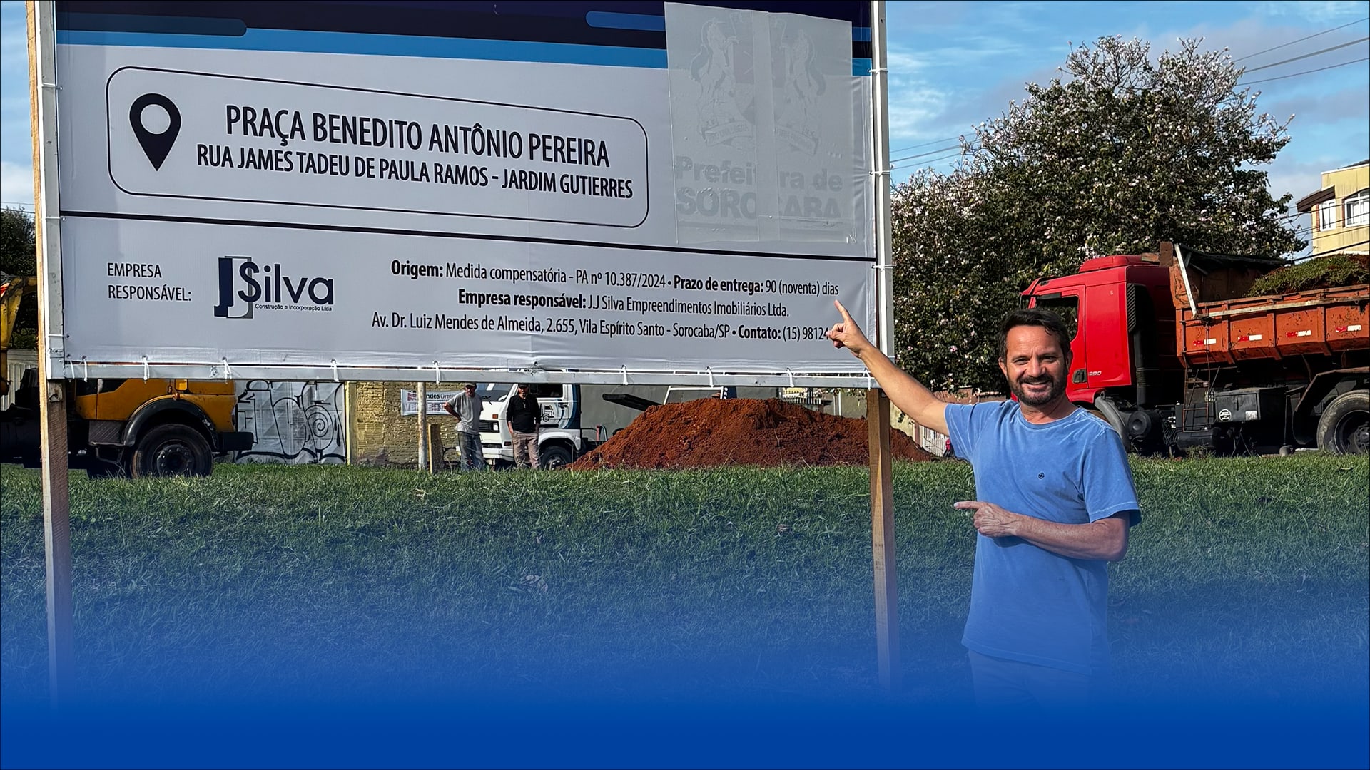 Alexandre da Horta e prefeito Manga acompanham início da revitalização de praça no Jardim Gutierres