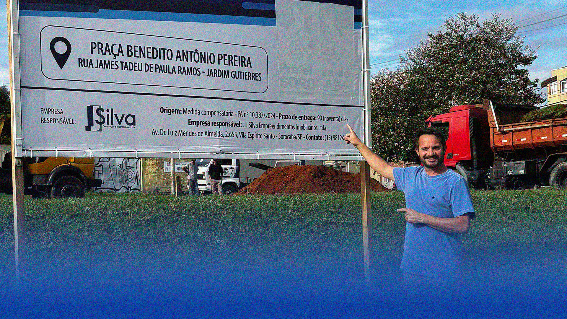 Alexandre da Horta e prefeito Manga acompanham início da revitalização de praça no Jardim Gutierres