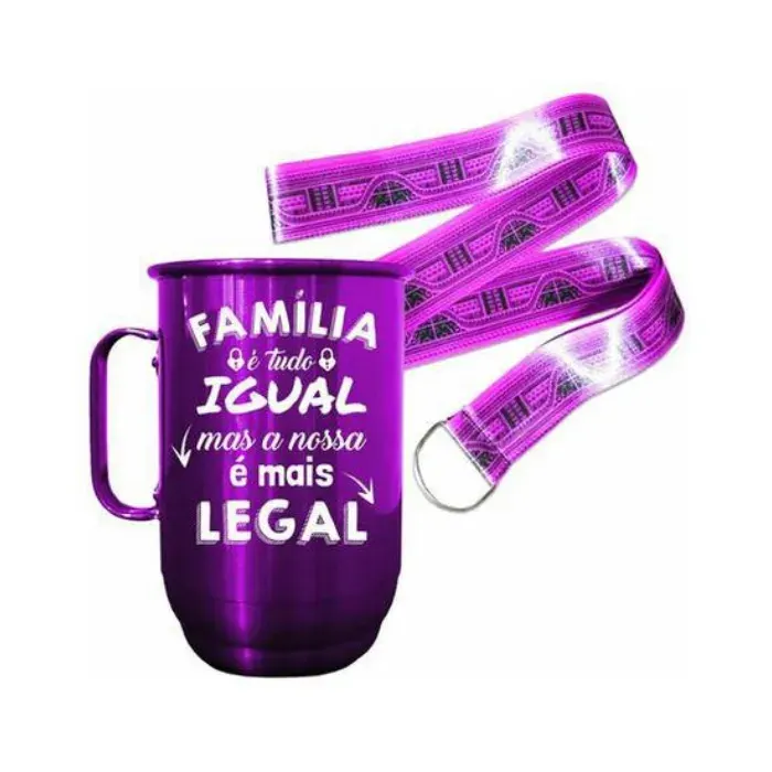 Caneca de alumínio personalizada 850 ml com tirante
