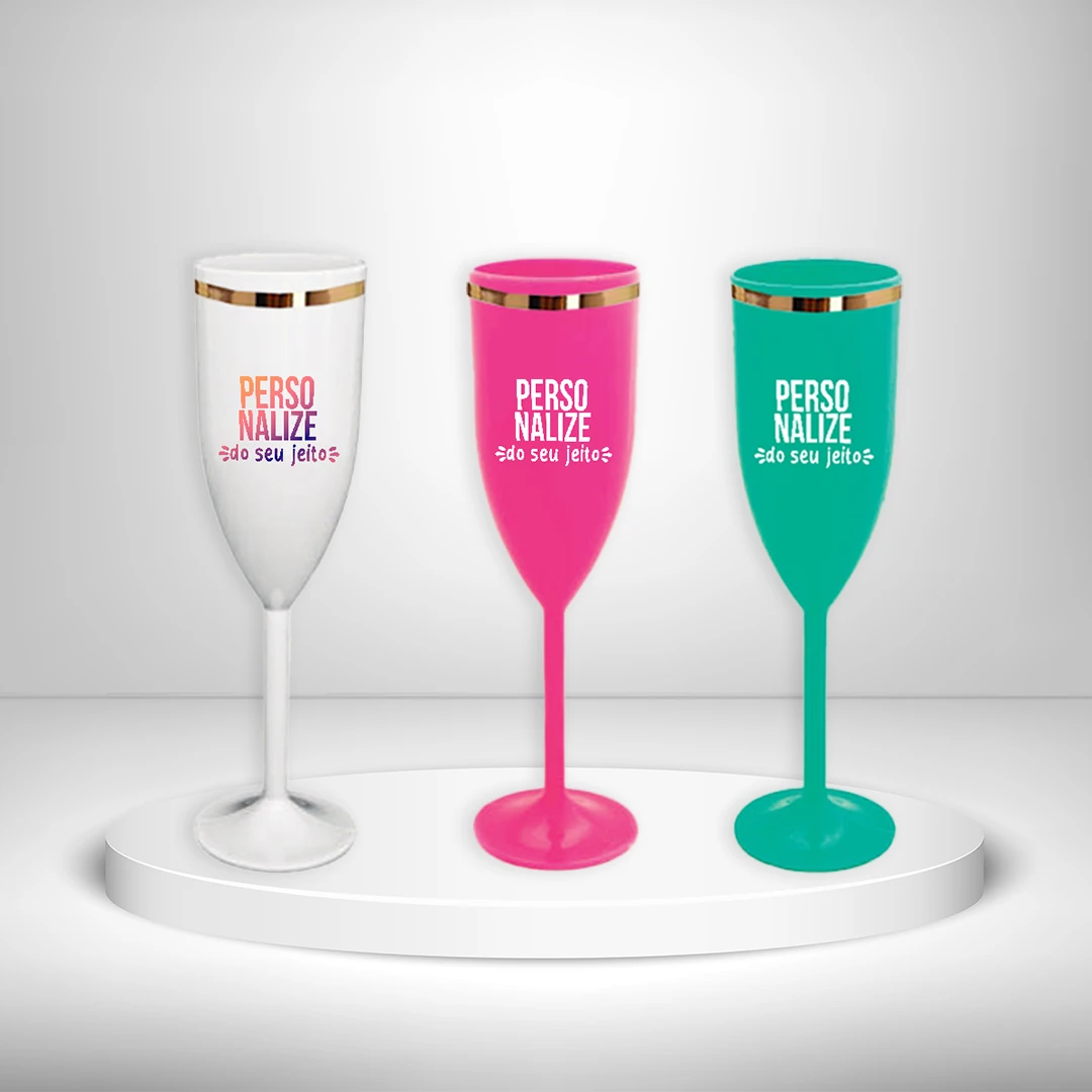 Taça de acrílico tradicional com borda personalizada 170 ml