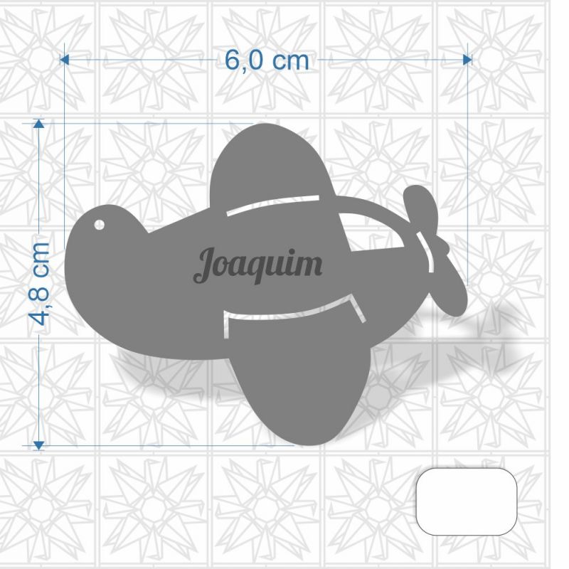 Chaveiro Avião em MDF 3 mm c/ uma face branca