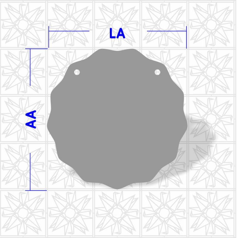 Circulo liso - contorno ondulado com 2 furos