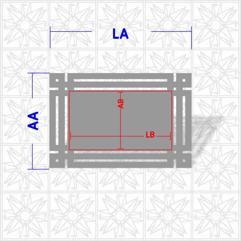 Placa decorativa retangular geométrica