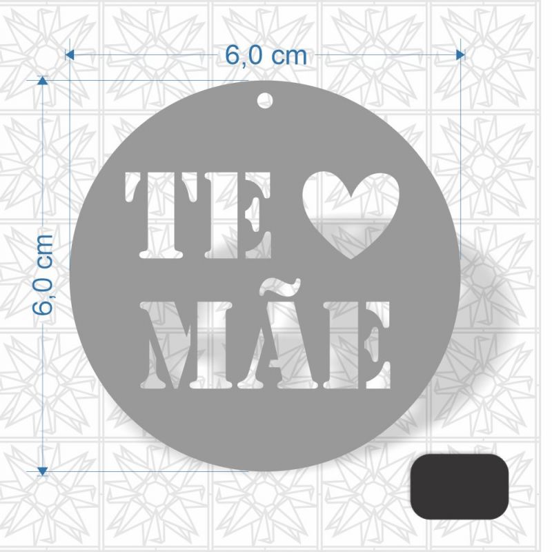 Chaveiro Dia das Mães em MDF 3 mm com uma face preta