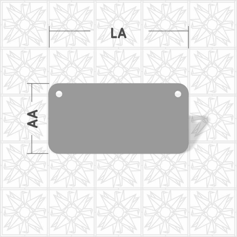 Placa retangular com 2 furos