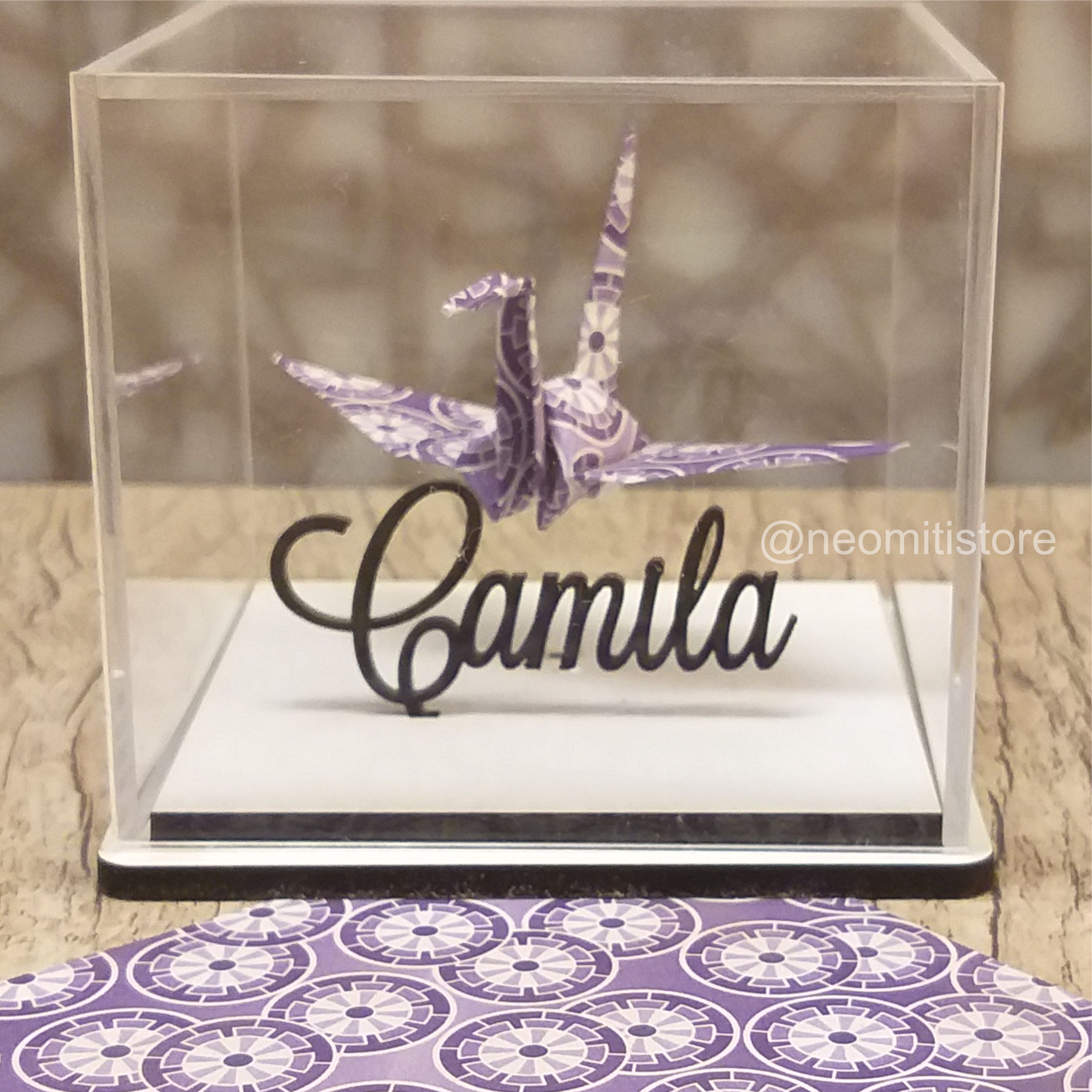 Origami Tsuru - Estampado Roxo