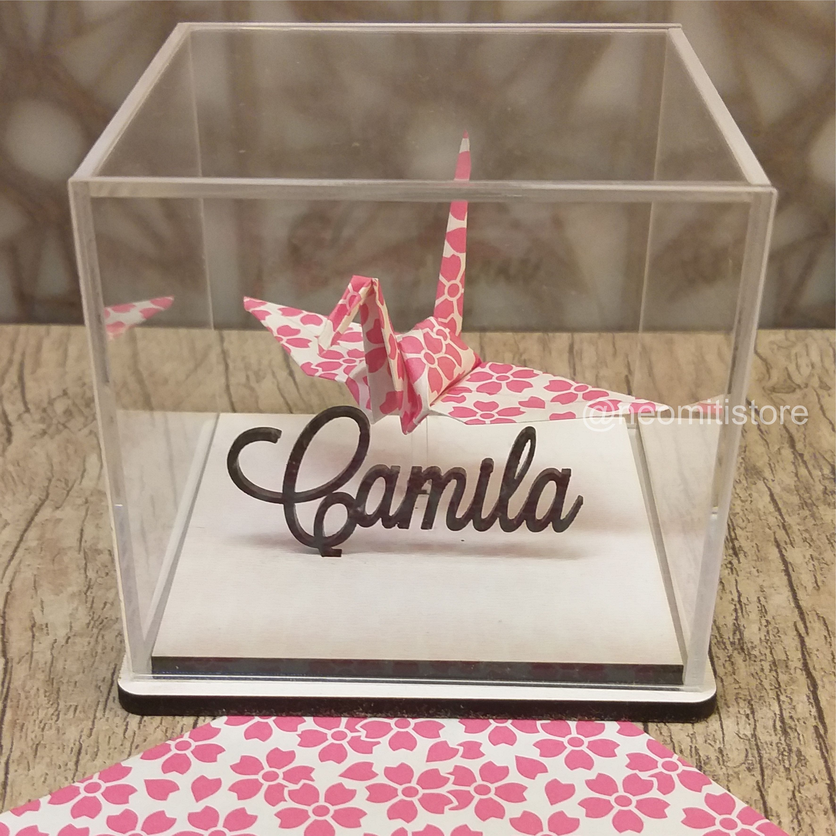 Origami Tsuru - Estampado Rosa Floral