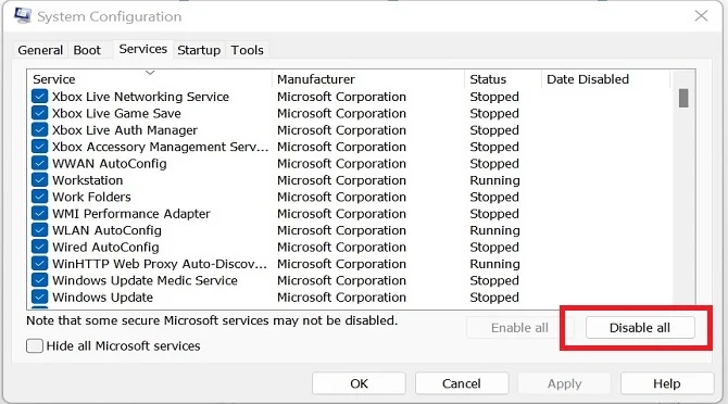 msconfig-Services