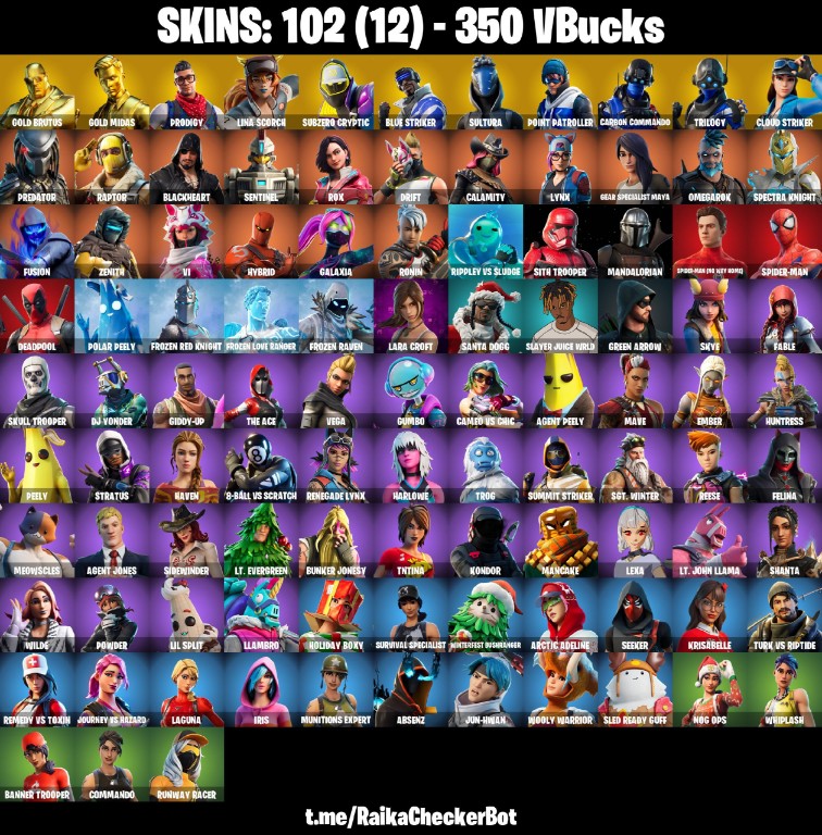 102 Skins, Gold Midas, Gold Brutus, Deadpool, Galaxia, Lara Croft [PC/PSN/XBOX/Switch]