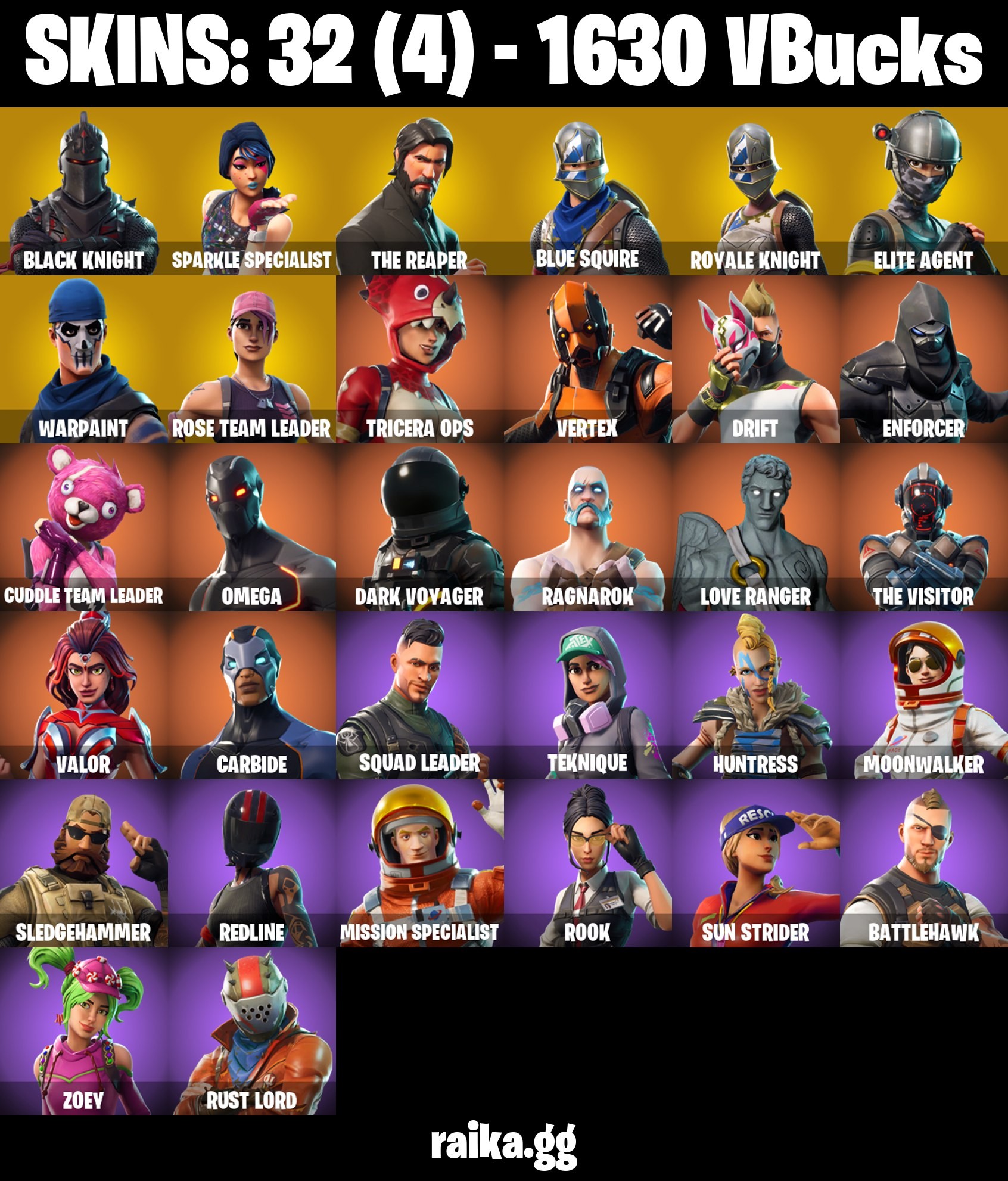 32 Skins, Black Knight, 1630 VB, Sparkle Specialist, Floss, The Reaper, Take The L, Vertex, AC/DC [PC/PSN/XBOX/Switch]