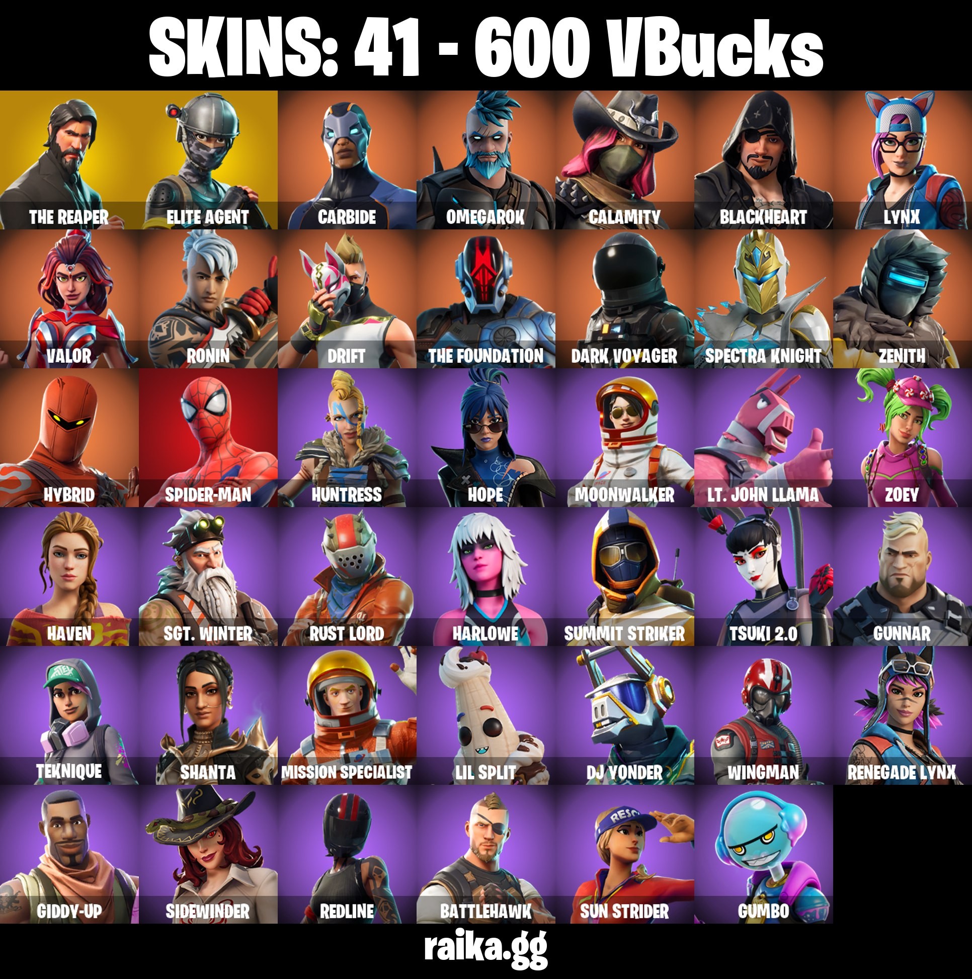 41 Skins, The Reaper, Elite Agent, Take The L [PC/PSN/XBOX/Switch]