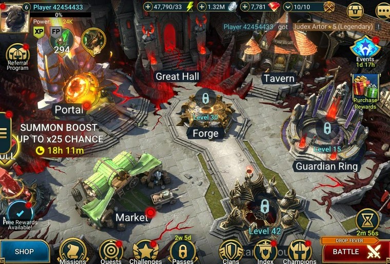 Best Combo start – Thor Faehammer, Gnut, 21 Leg, 47790 energy, 7781 Gems, Genbo, Magnarr, Uugo, Skraank (IOS/Android)