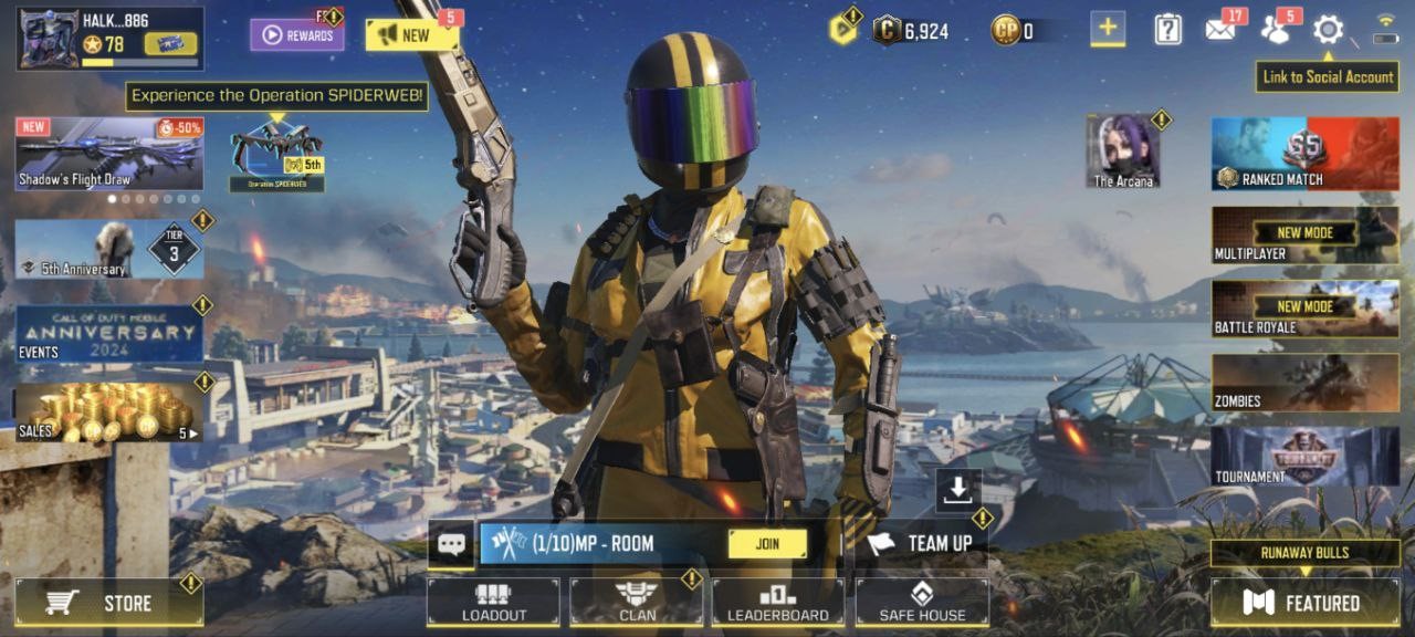 43 Epic Guns, 25 Skins, 8 Emotes (IOS/Android)