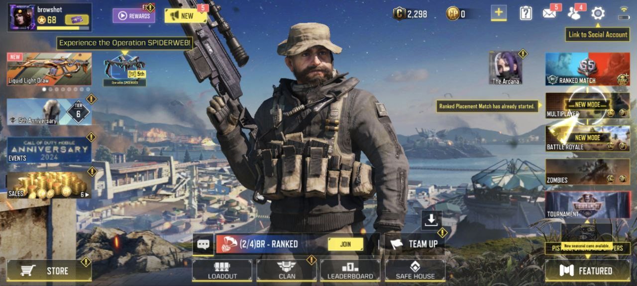 36 Epic Guns, 20 Skins, 13 Emotes (IOS/Android)