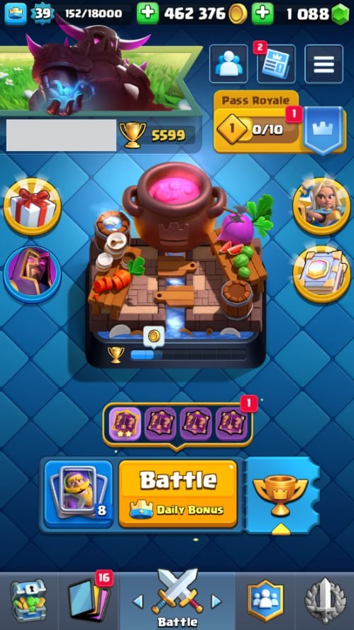 KT 13, LVL 39, Trophy 5599, Emotes 28, Gems 1088, Cards 110, Gold 462k, Brawl Stars Cups 33k (IOS/Android)
