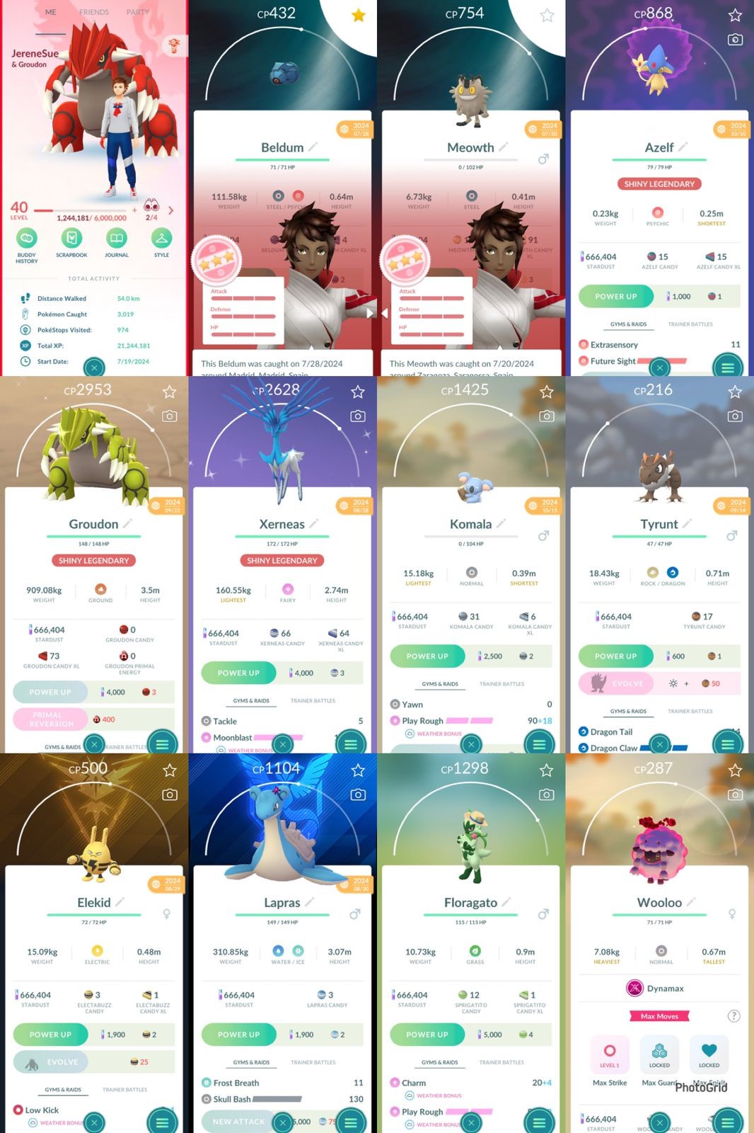 Lv40 Valor 105 Legendary 105 Shiny Hundo Beldum Hundo Meowth Shiny Legendary Azelf, Groudon & Xerneas Zygarde Dynamax Wooloo 2 Special BG (IOS/Android)
