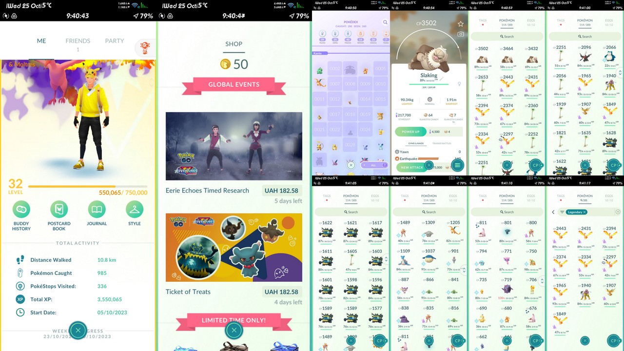 Lvl32 Instinct, 217K Stardust, 10 Legendary Moltres/Raikou/Zapdos, 1 Shiny, 1 Mythical, 12 Ultra Beasts, 3 3000+ CP (IOS/Android)